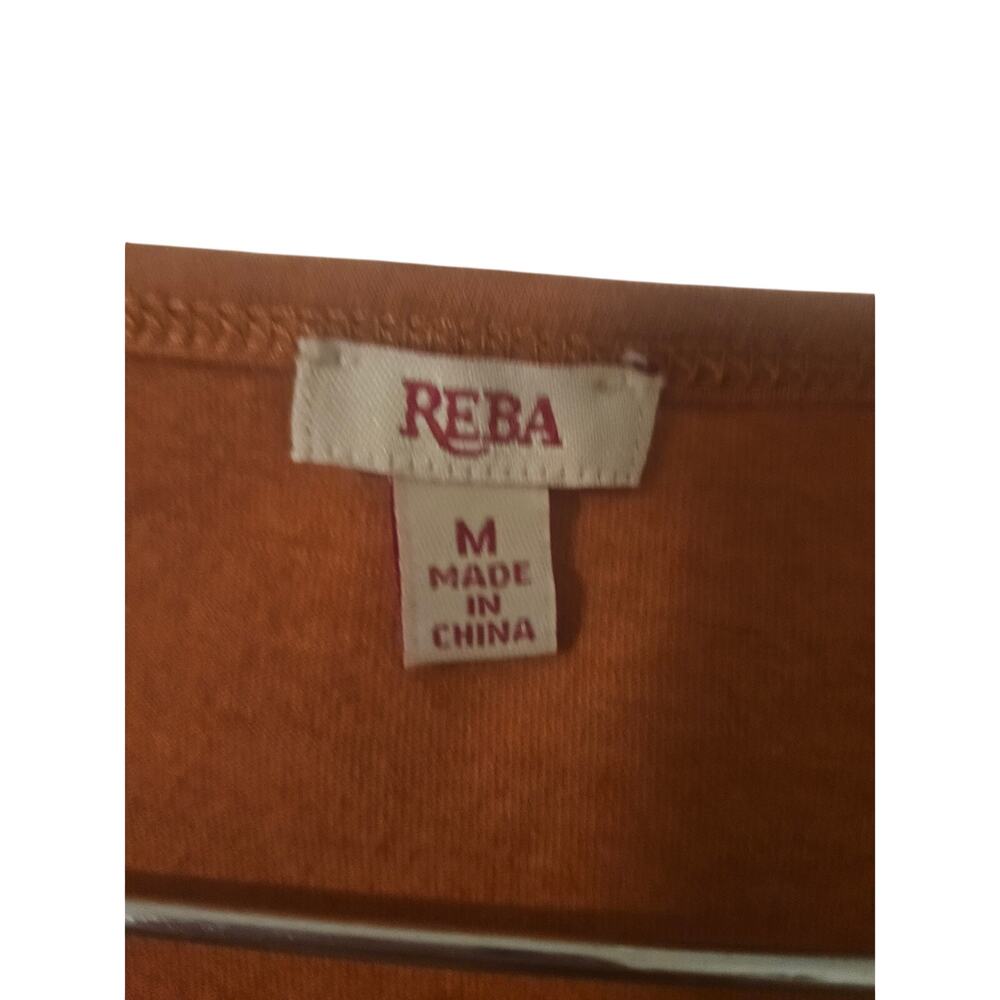 Women's Reba Bling Blouse Burnt Orange Color Size M - Picture 3 of 7